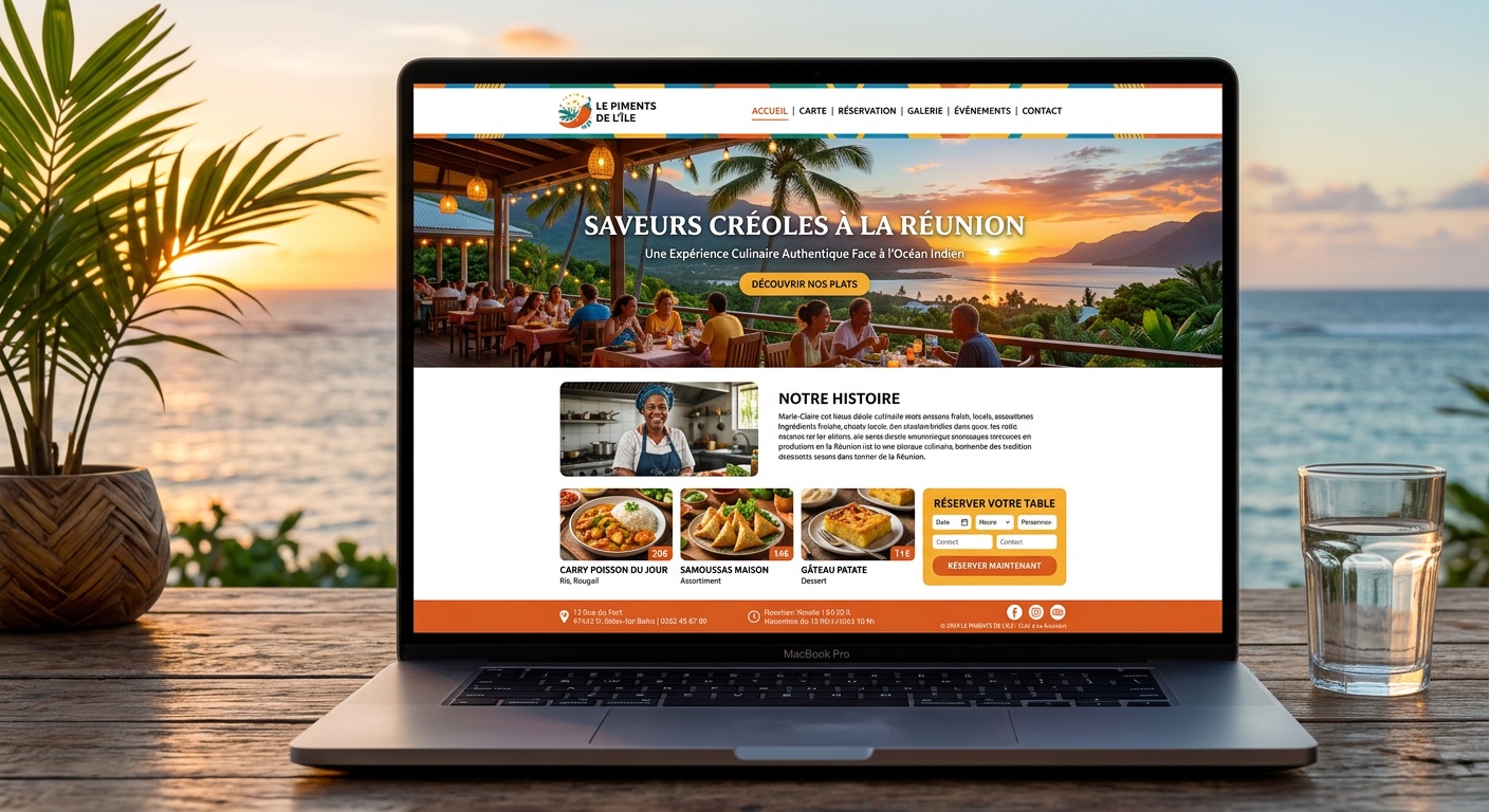 Site internet pour restaurant à La Réunion